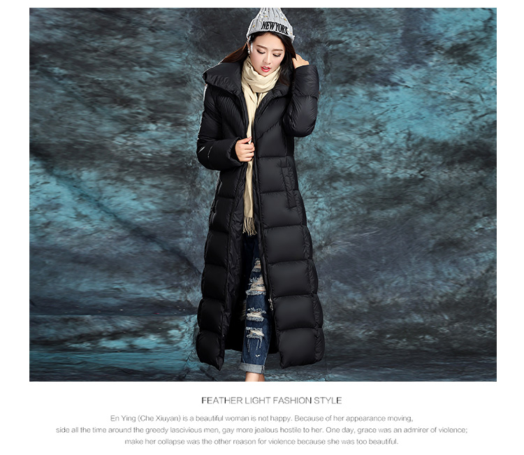 JEANE-SUNP 2016新款韩版棉衣女长款过膝羽绒服女修身显瘦冬装加厚长款女外套