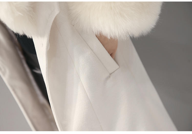 JEANE-SUNP 2016秋冬新款韩版女时尚大毛领百搭外套防风保暖袖口带毛毛大衣