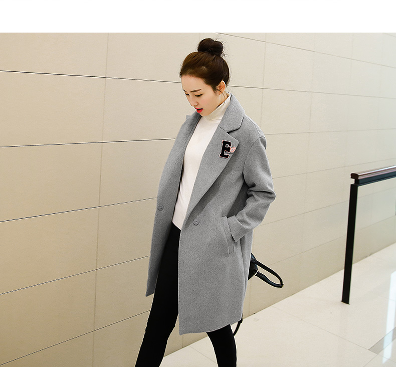 JEANE-SUNP 2016秋冬装新款韩版宽松显瘦茧型毛呢外套女中长款羊绒呢子大衣潮