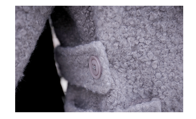 JEANE-SUNP 2016年冬季中长款斗篷型纯色显瘦暗扣连帽毛呢外套