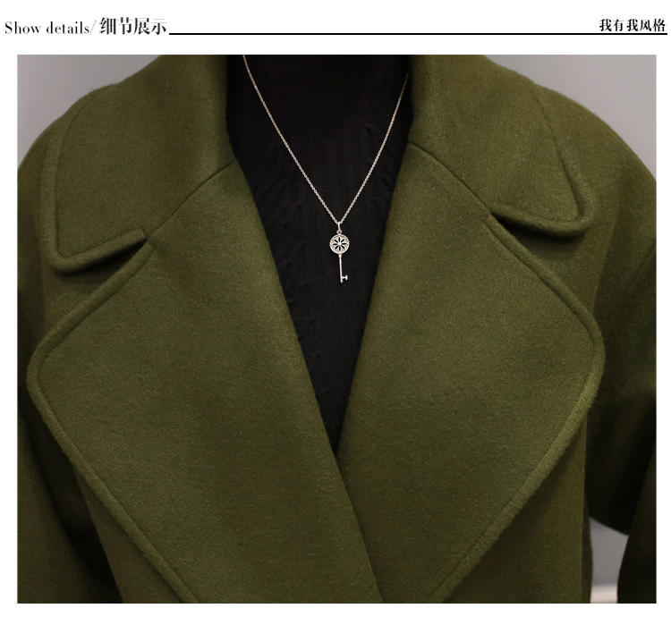 JEANE-SUNP 2016秋冬新款韩版中长款毛呢外套宽松显瘦茧型加厚呢子大衣女