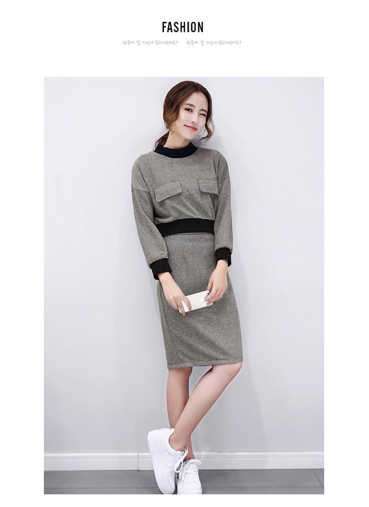 JEANE-SUNP 2016秋季新款韩版秋装气质短裙子小香风显瘦时尚套装女士两件套潮