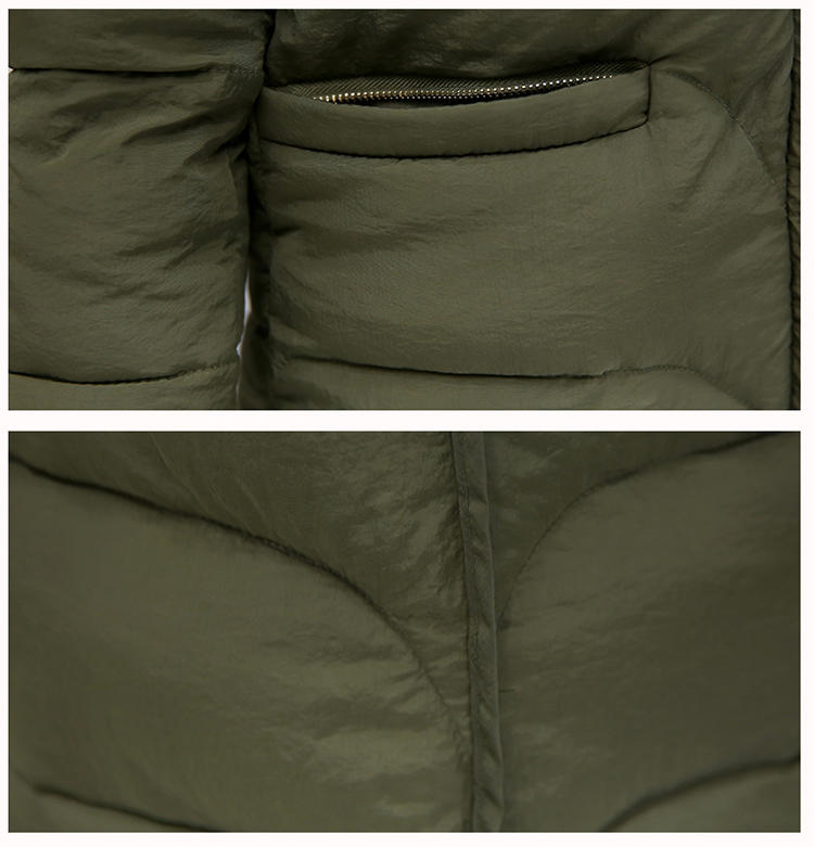 JEANE-SUNP 2016年冬季加厚中长款修身显瘦长袖拉链连帽甜美纯色棉衣棉服