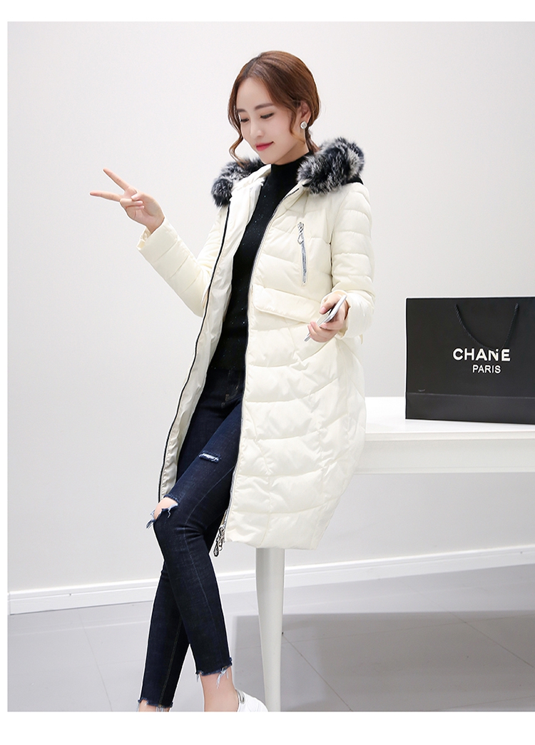 JEANE-SUNP 2016冬季韩版中长款羽绒棉衣女加厚宽松连帽棉服大码显瘦外套