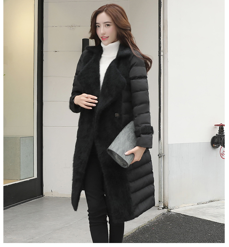 JEANE-SUNP 2016年冬季棉衣纯色中长款长袖收腰韩版棉服