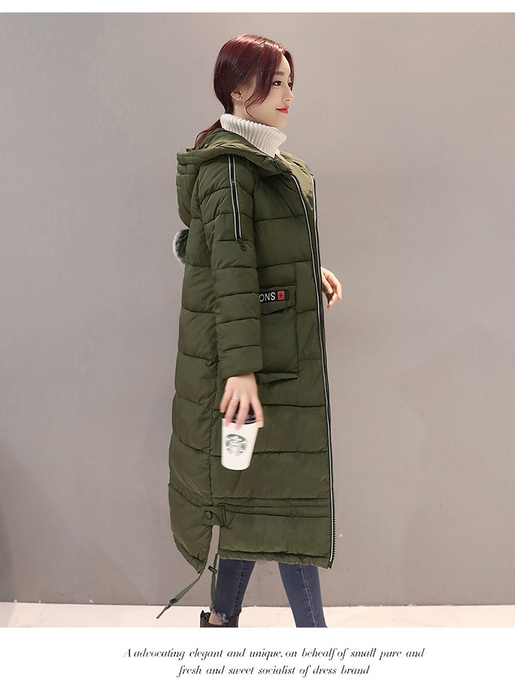 JEANE-SUNP 2016冬装新款过膝长款保暖加厚棉衣外套连帽时尚羽绒棉服韩版女