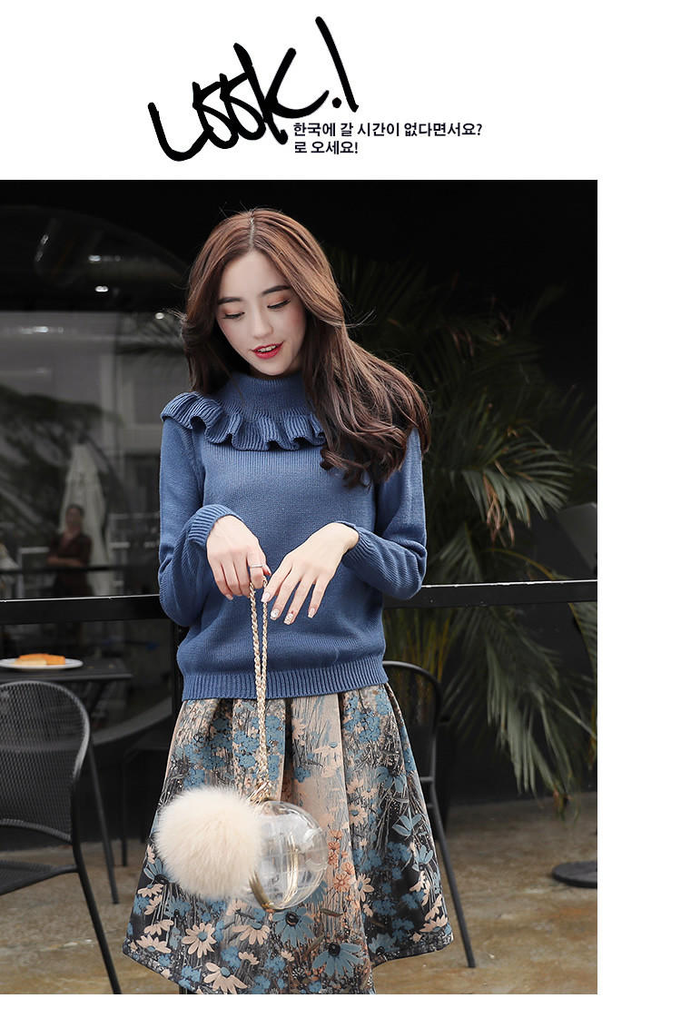 JEANE-SUNP 2016年冬季宽松中长款时尚优雅韩版套裙