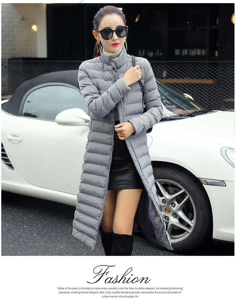 JEANE-SUNP 2016新款冬季棉衣韩版时尚修身长款过膝大码加厚羽绒棉服女外套潮