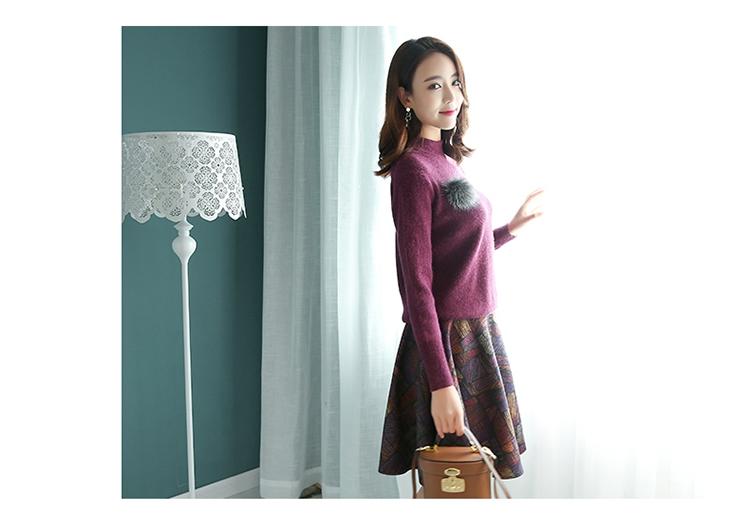 JEANE-SUNP 2016冬装新款套装女中长款韩版时尚修身百搭毛衣裙子两件套打底裙
