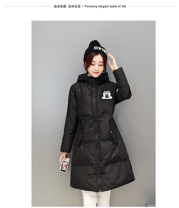 JEANE-SUNP 2016新款冬装韩版棉衣女中长款加厚系带棉袄修身显瘦学院风外套潮