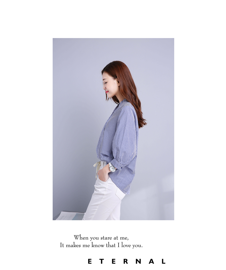 JEANE-SUNP V领时尚潮流韩版显瘦修身百搭甜美衬衫