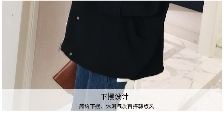 JEANE-SUNP 春季长袖优雅韩版纯色甜美气质短外套