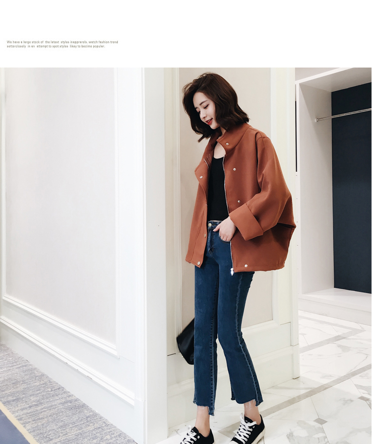 JEANE-SUNP 春季长袖优雅韩版纯色甜美气质短外套