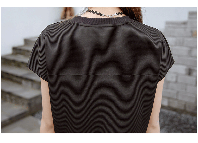 JEANE-SUNP 春夏季夏季新品黑色绣花短袖T恤+裙子两件套
