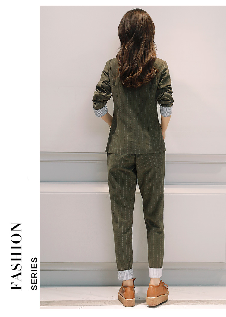 JEANE-SUNP 秋季新款时尚气质名媛职业套装女秋装套裤韩版时髦休闲两件套