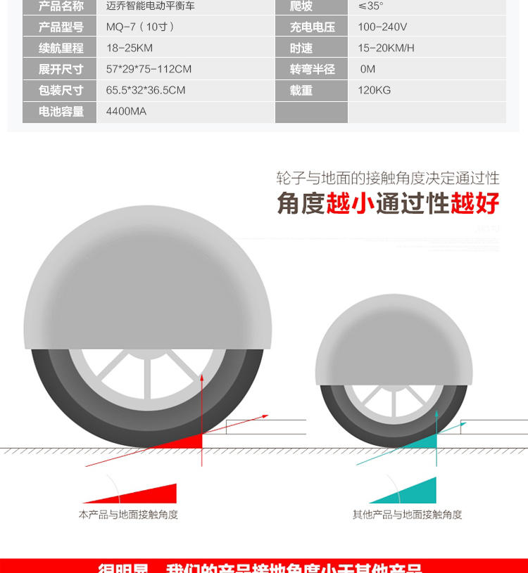 迈乔 智能电动带扶手代步车两轮思维车双轮平衡车越野自体感车