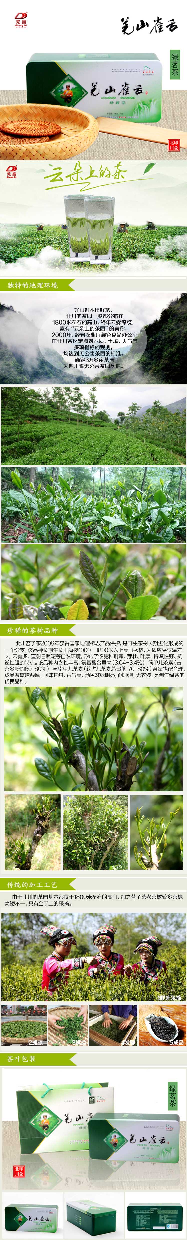 【2017新茶上市】雀舌茶叶四川北川特产羌山雀舌茶叶明前头采春茶130g铁盒装