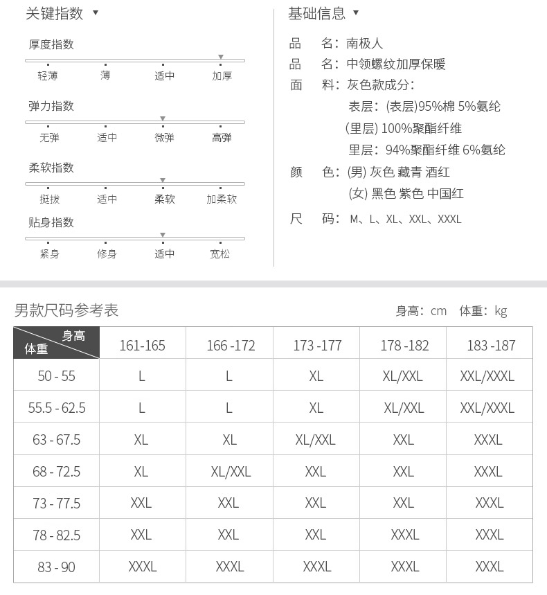 南极人男士保暖内衣套装女士双层加厚加绒中老年人半高领秋衣秋裤【湖南长沙县】