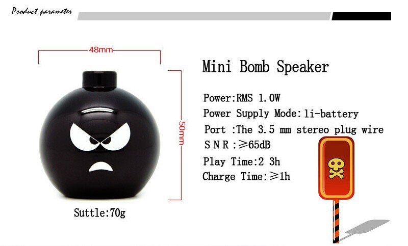 Mini Wired Bomb Speaker MP3/MP4/MP5 迷你小音箱