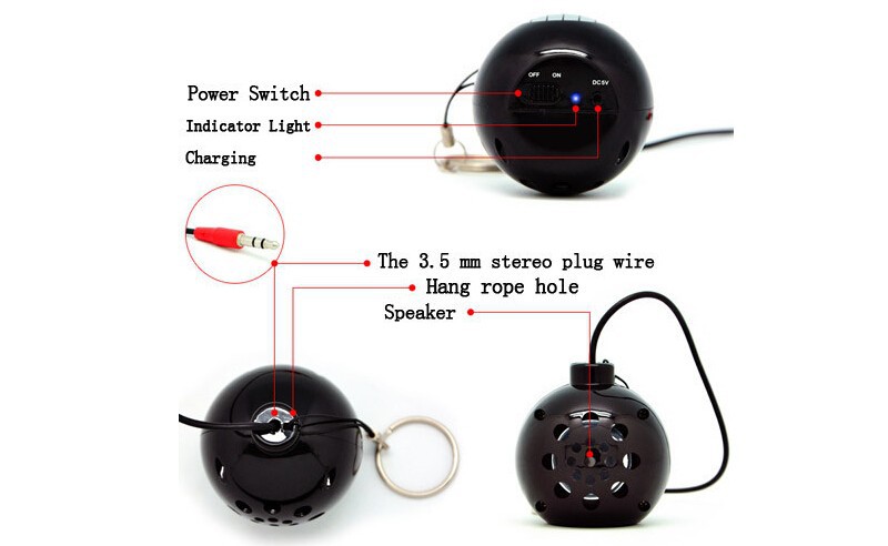 Mini Wired Bomb Speaker MP3/MP4/MP5 迷你小音箱