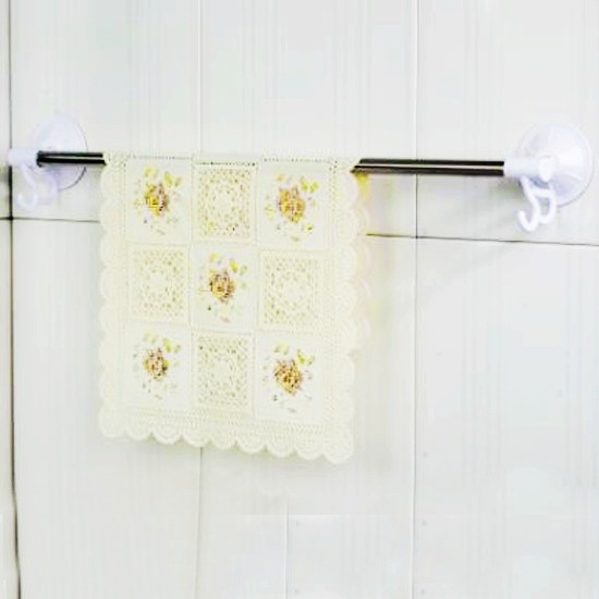 双庆 60cm吸盘毛巾杆不锈钢浴巾架创意毛巾挂架收纳架1817