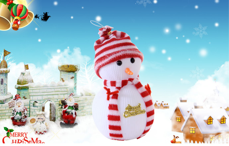 6只装 18CM圣诞雪人娃娃 圣诞树场景装饰用品 儿童礼物