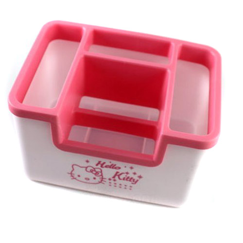 红兔子 多功能长方形卡通KT猫遥控器收纳盒 杂物收纳盒 笔筒 遥控盒 手机盒 颜色随机