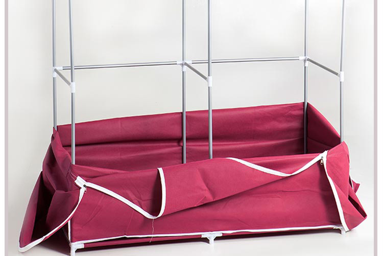 红兔子 加固简易衣柜 大号紫色布衣橱 简易布衣柜折叠组合收纳整理柜