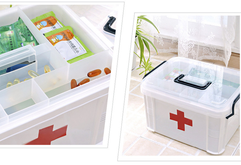 家庭小号药箱多层急救收纳保健箱子家用塑料整理箱收纳箱药箱