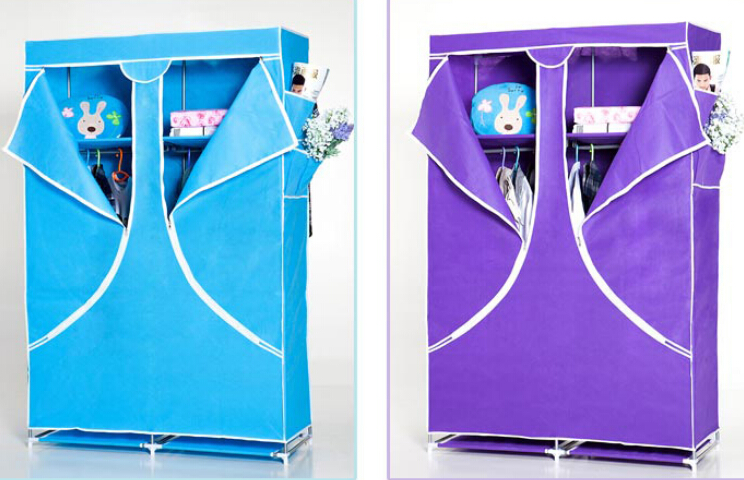 简易衣柜 大号紫色布衣橱 简易布衣柜折叠组合收纳整理柜