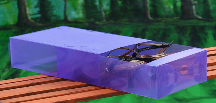 星空夏日 抽屉式鞋盒透明鞋盒镂空款 紫色10只装