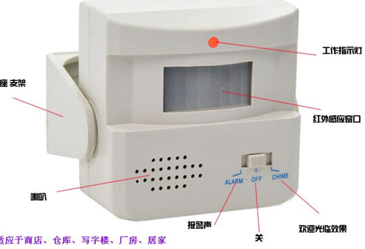 普润 感应迎宾报警二合一 红外线迎宾器