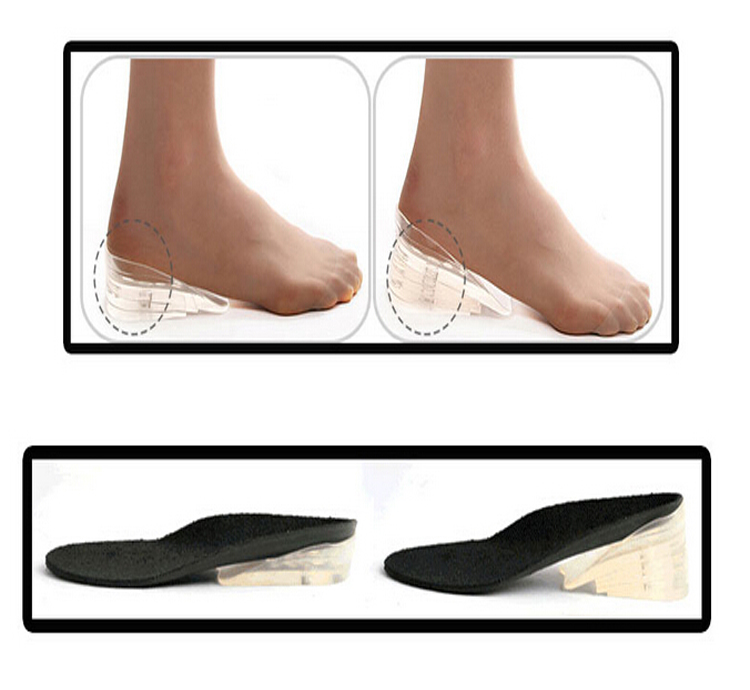 普润 隐形内增高鞋垫 五层硅胶鞋垫 透明硅胶增高鞋垫
