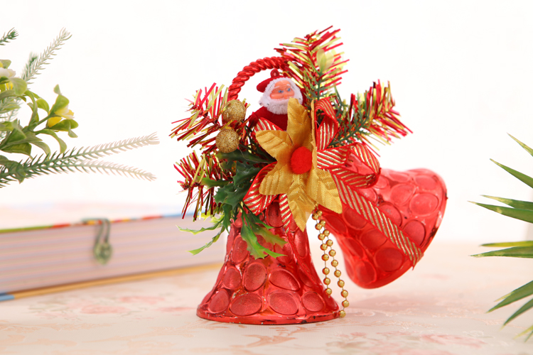 圣诞装饰品 圣诞双铃铛挂饰 儿童礼物 两只铃铛 颜色随机