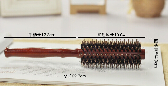 猪鬃毛梳卷发梳子 滚梳吹直发梨花头造型梳精品圆筒梳子