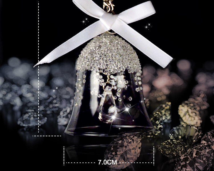 舒酷施华洛世奇元素2015新款 汽车挂件 圣诞版铃铛挂饰 可爱镶钻水晶风铃