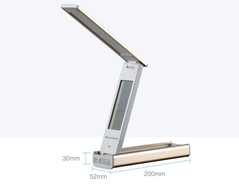 纽曼T104  LED护眼台灯USB充电土豪金移动电源户外手电筒日历闹钟折叠LED台灯