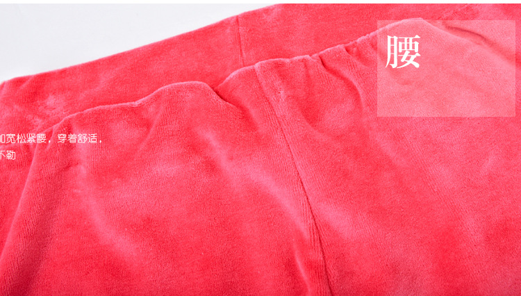 HTK天鹅绒运动套装女 韩版两件套运动服 春装休闲运动套装5016