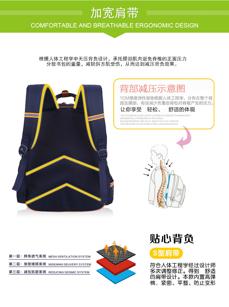 F书包小学生儿童背包学生双肩包定制印字印logo书包1-3-6年级男女