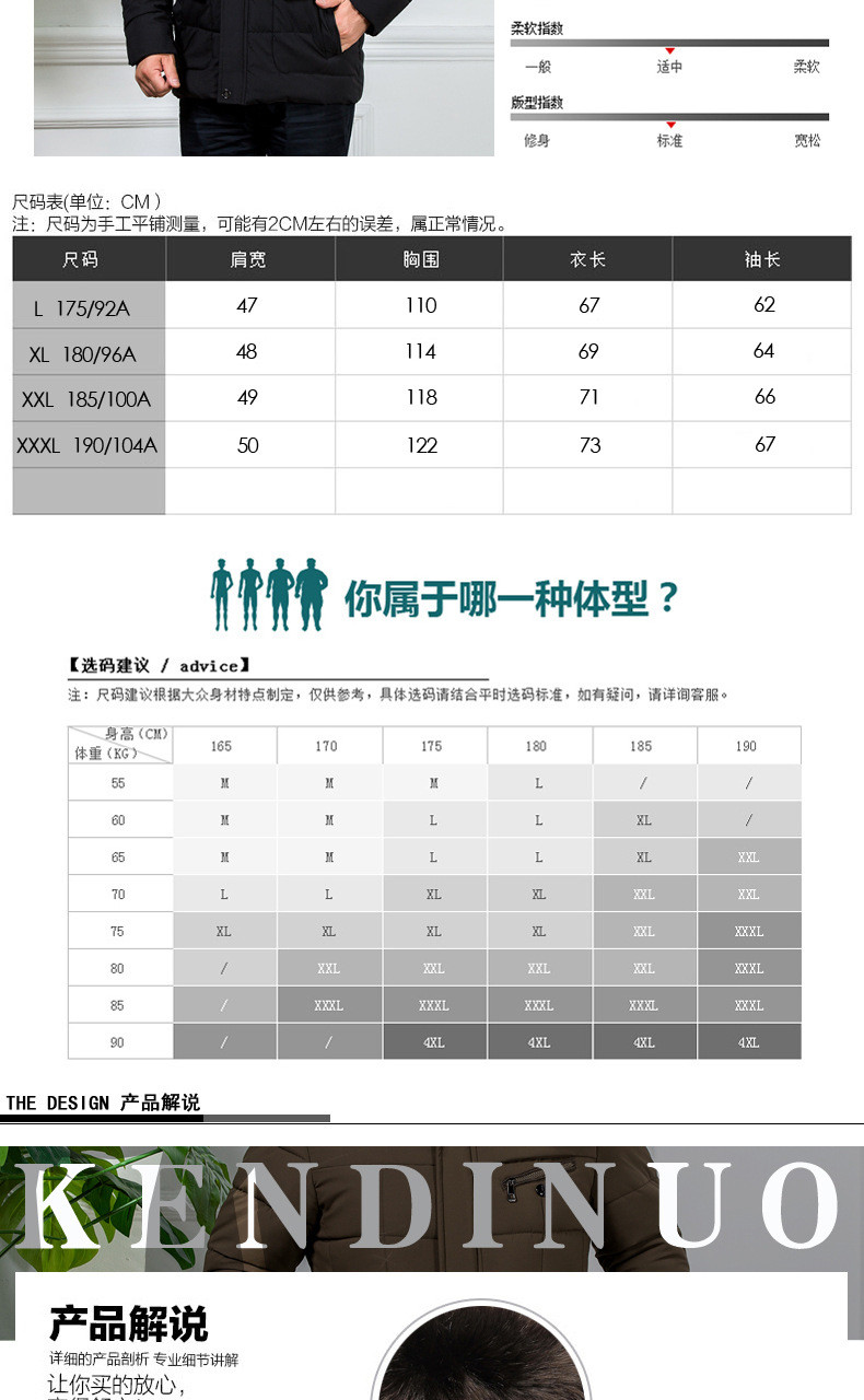 老豆中老年男式棉衣男中年男士羽绒棉服加厚冬季爸爸外套大毛领