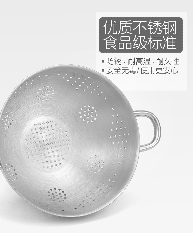 【江门馆】安豪 KSM-0563E-2 不锈钢冲孔水果篮洗菜篮碗碟蔬果沥水篮