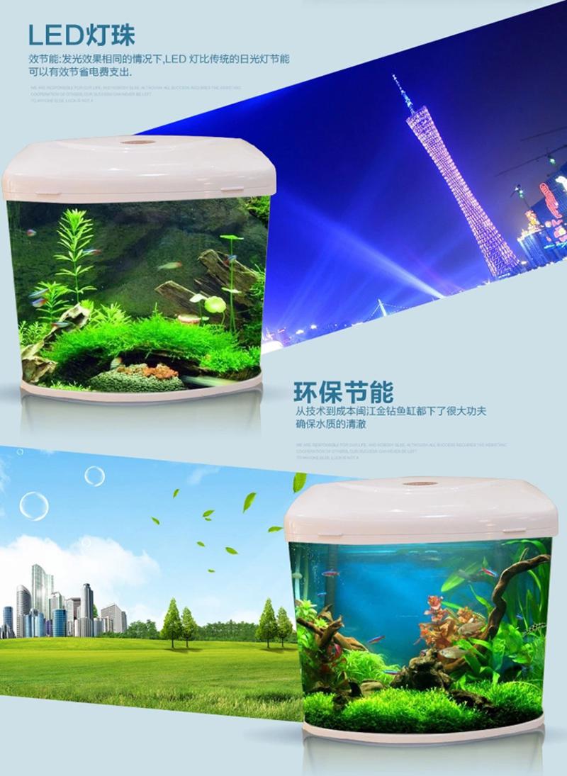 创意鱼缸迷你水族箱闽江宝来金钻小型超白玻璃38cm标配