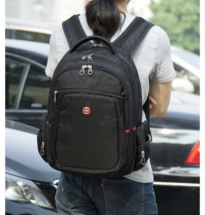 瑞士军刀新款男士双肩包韩版男包商务电脑背包时尚休闲简约旅行包SA007