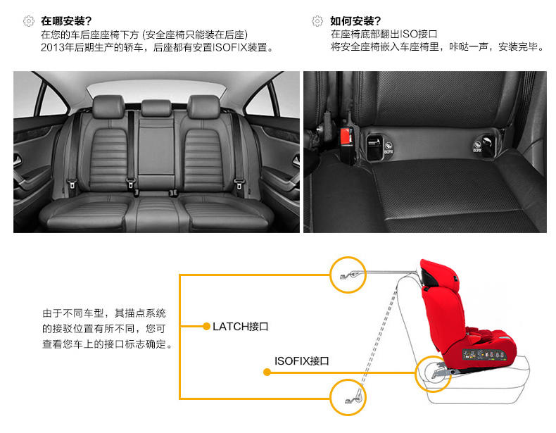 Pouch儿童安全座椅汽车宝宝安全坐椅 isofix硬接口9个月-12岁德国 KS16
