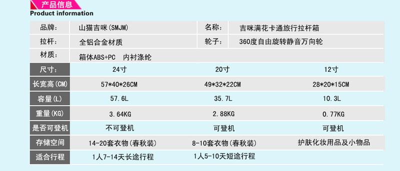 化妆包 手提包 旅行箱搭配包 12寸橘色手绘世界风