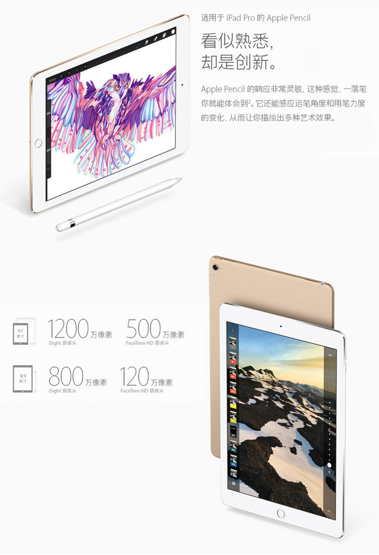 苹果/Apple iPad Pro WLAN 128G 9.7 英寸平板电脑