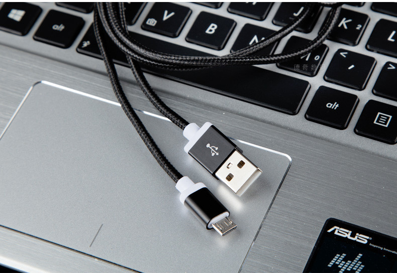 安卓数据线尼龙合金加长 高速充电器线充电宝手机通用USB电源线短