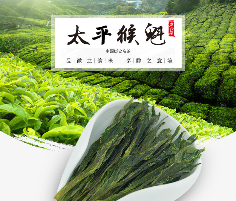 龙合安徽春茶黄山太平猴魁绿茶50g盒装茶叶