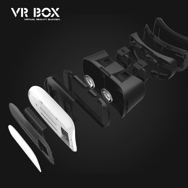 VR-HERE vrbox二代 3d虚拟现实眼镜魔镜虚拟现实3D眼镜智能手机家庭影院游戏BOX头戴式