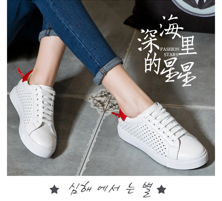 春夏韩版小白鞋真皮女鞋白色板鞋运动显瘦平底单鞋系带鞋子女